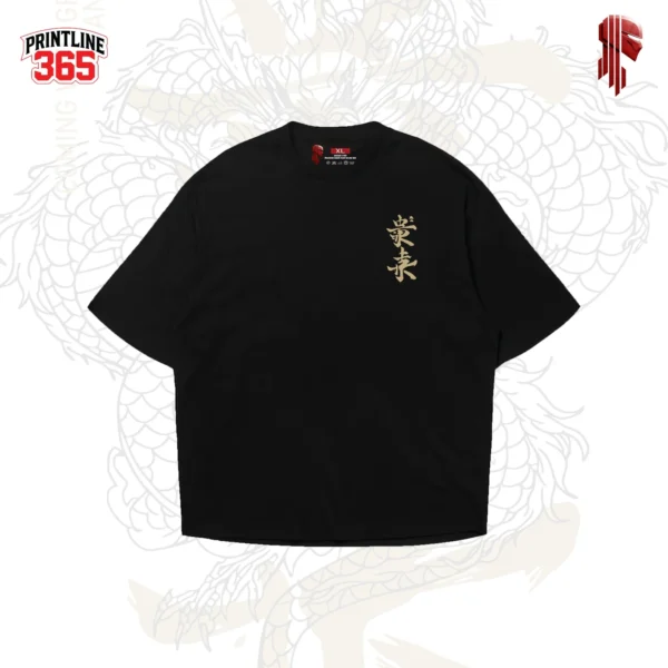 16 T-shirt Over Size Dragon Reign Black
