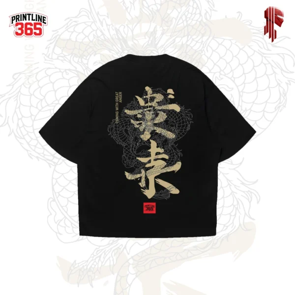 17 T-shirt Over Size Dragon Reign Black