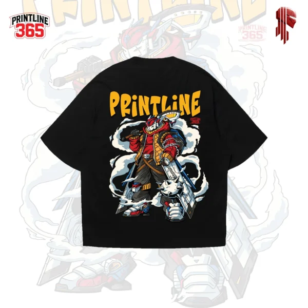 5 T-shirt Over Size Mecha Oni Black