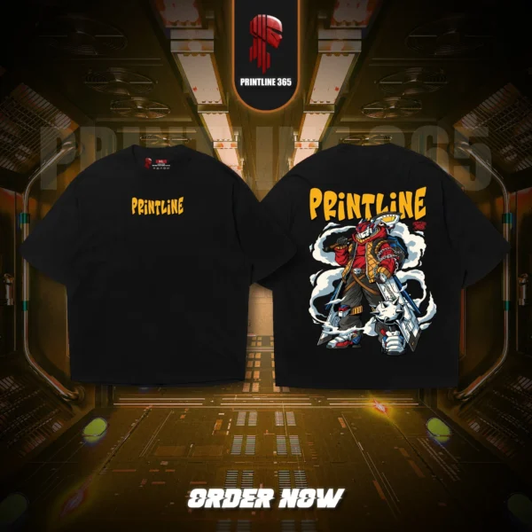 6 T-shirt Over Size Mecha Oni Black