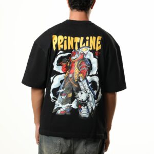 T-shirt Over Size Mecha Oni Black